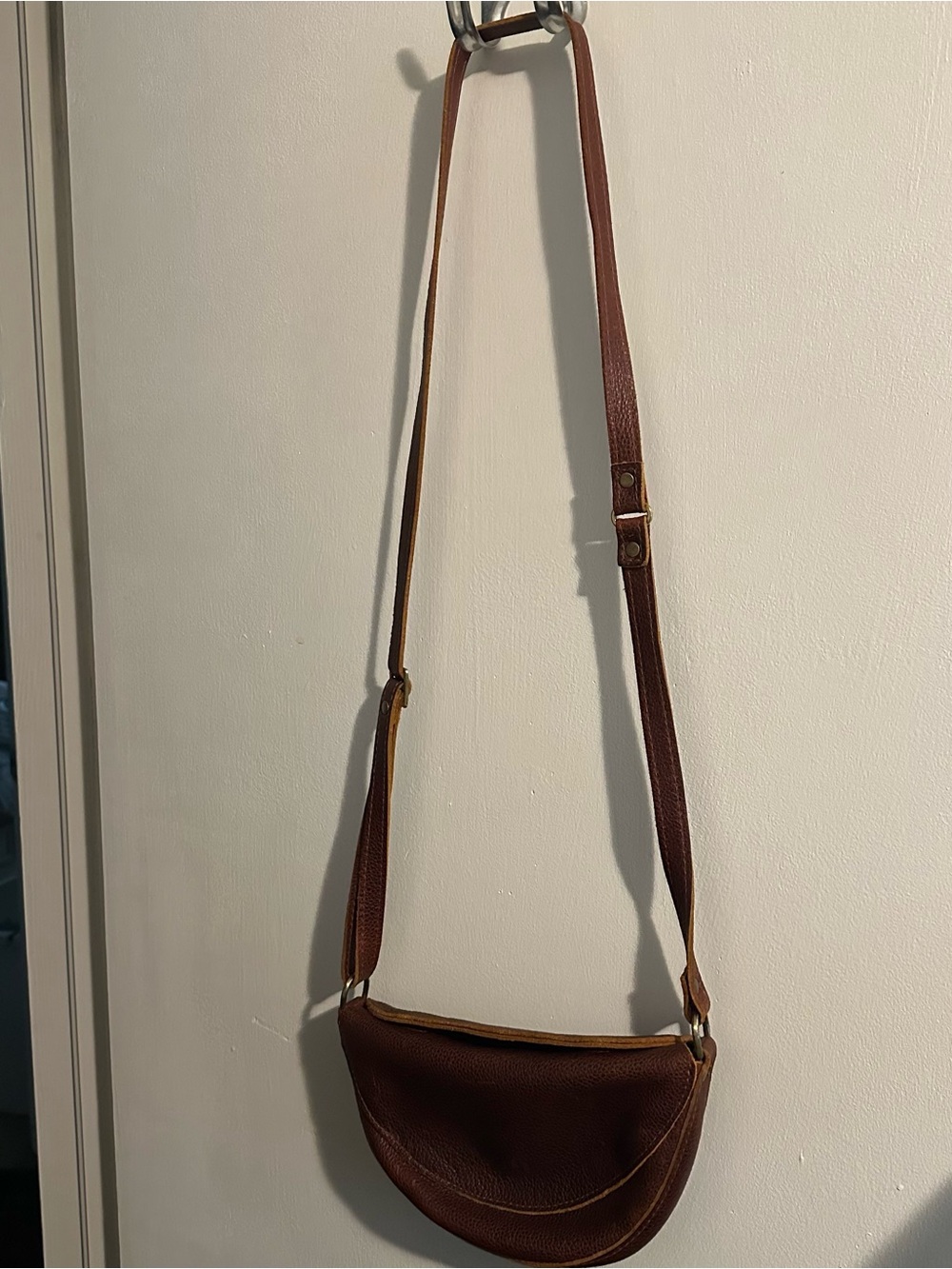 Portland leather goods small Koala Brown Pebbled Leather Crossbody Bag - Picture 7 of 7